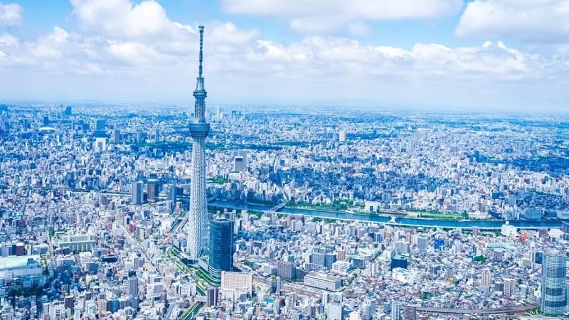 Ảnh chụp từ trên không của Tokyo Skytree