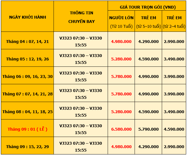 Bảng giá Tour Phú Quốc 3 ngày 2 đêm GRANDWORLD (META TRAVEL)